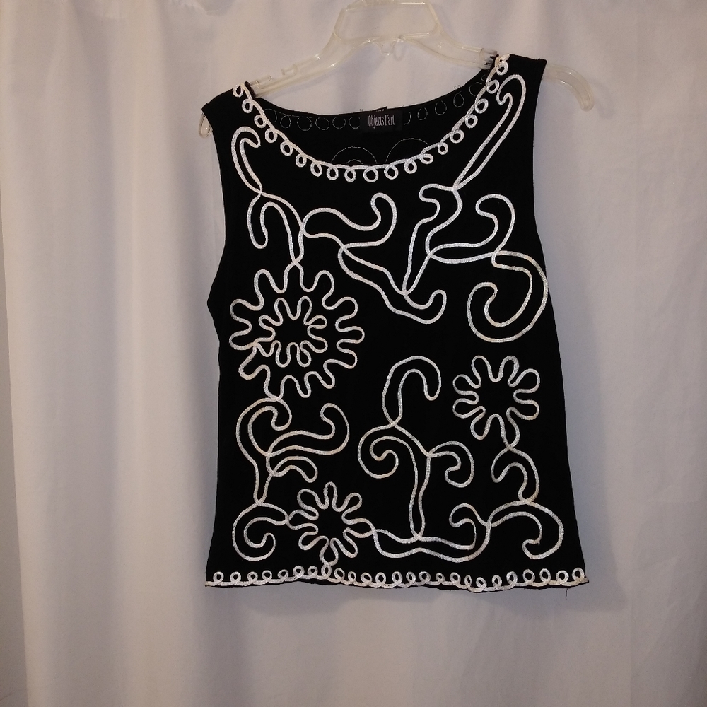 Embroidered Sleeveless Top